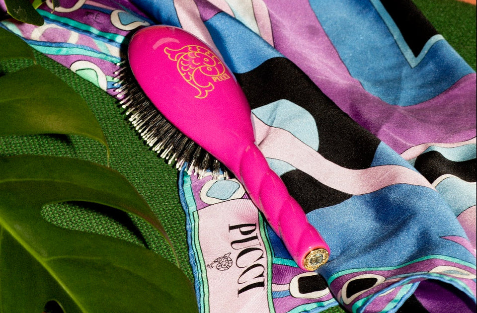 Brosse à cheveux poils de sanglier : Collaboration Pucci