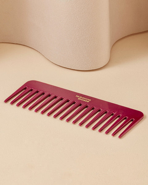 Le Peigne Large Démêlant en Acétate Rouge Cerise - Image 2