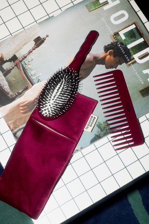 Trio: La Bonne Brosse, il suo Pettine e la sua Pochette Rosso Ciliegia - Image 2