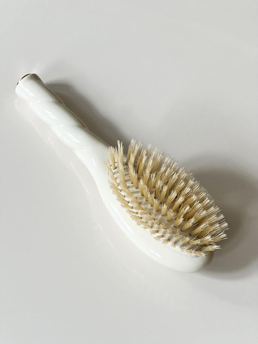 Brosse Pour Cheveux De Bébé En Bois Naturel - Set De 2, Poils De Chèvre Doux, 15 Cm