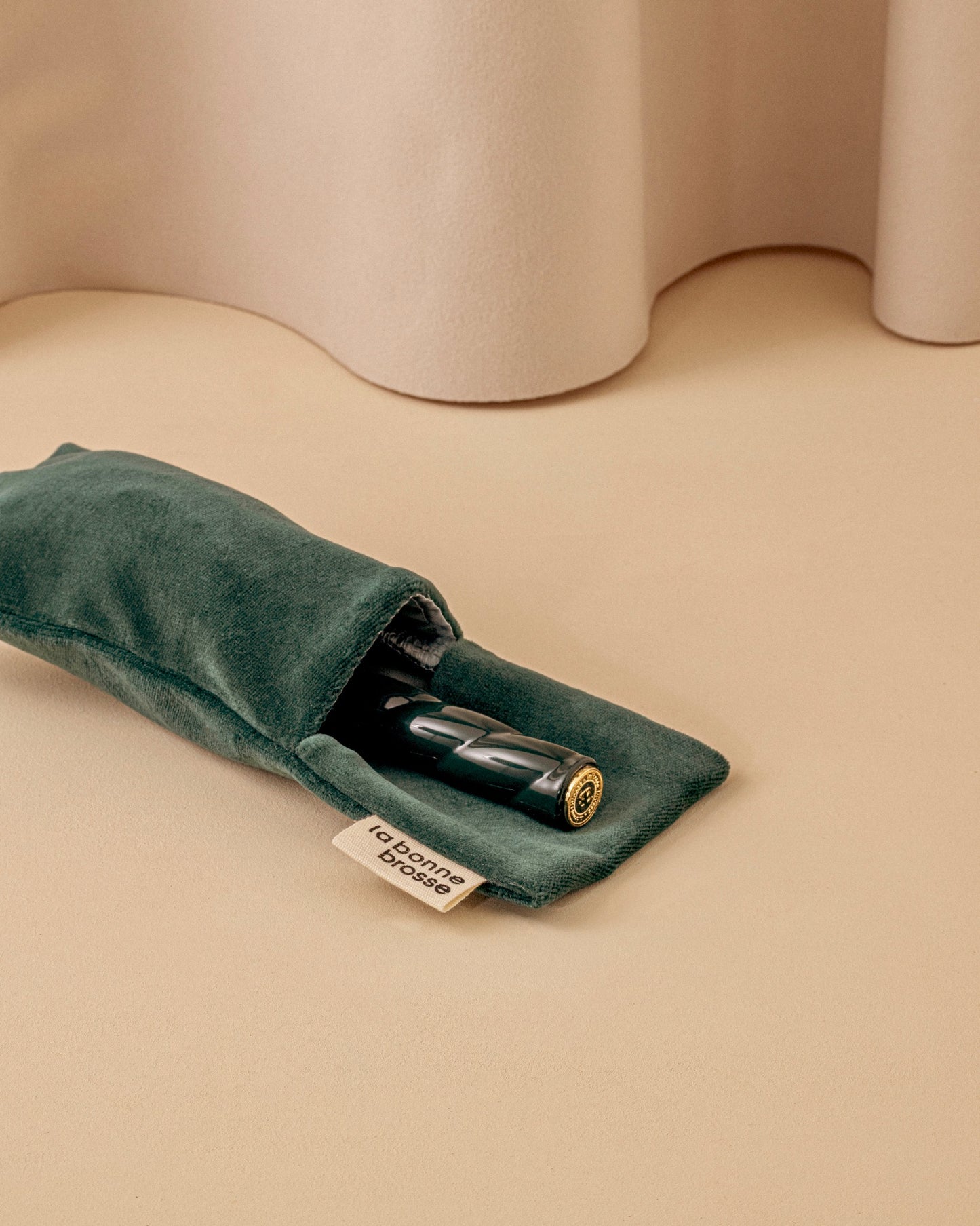 ‘Small Hair Brush’ Pouch Emerald Green