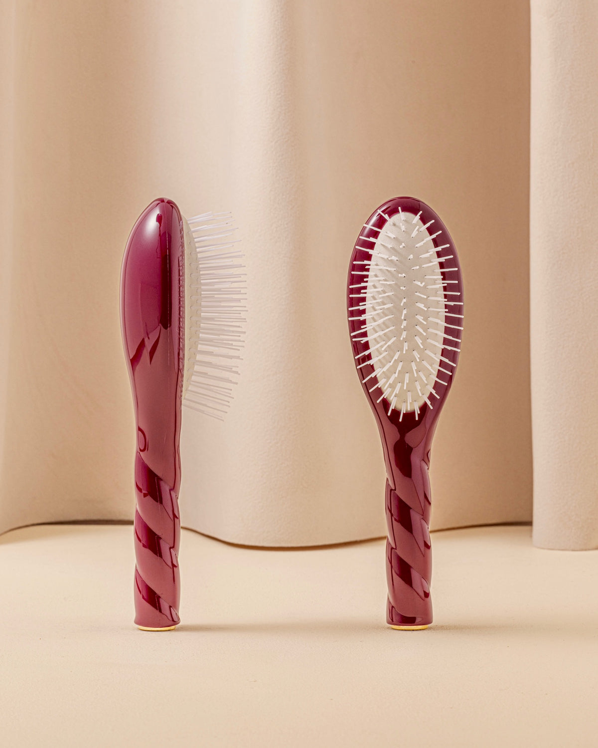 Duo: The Small Hairbrush and Its Cherry Red Pouch