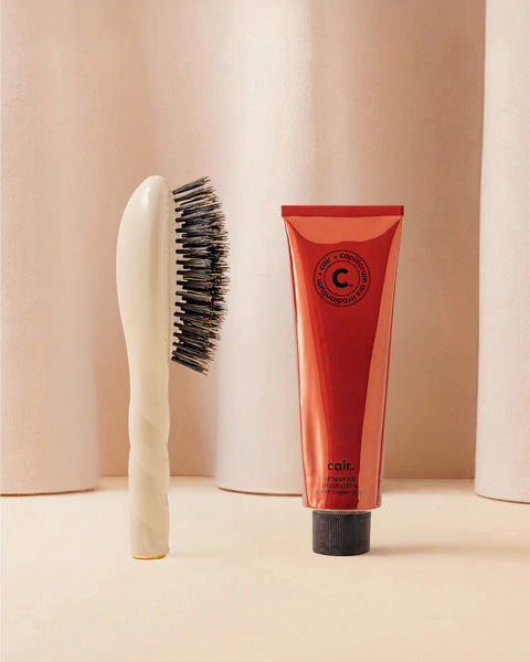 Repair Duo: The Small Hairbrush in Cream White and cair repair hair mask - Image 1