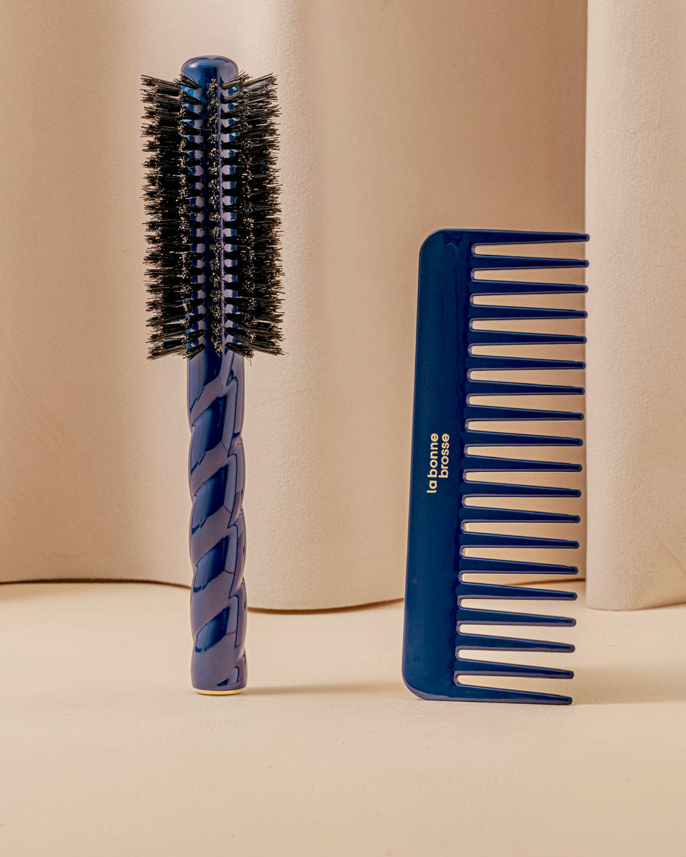 Il Pettine Largo Districante in Acetato Blu Mirtillo