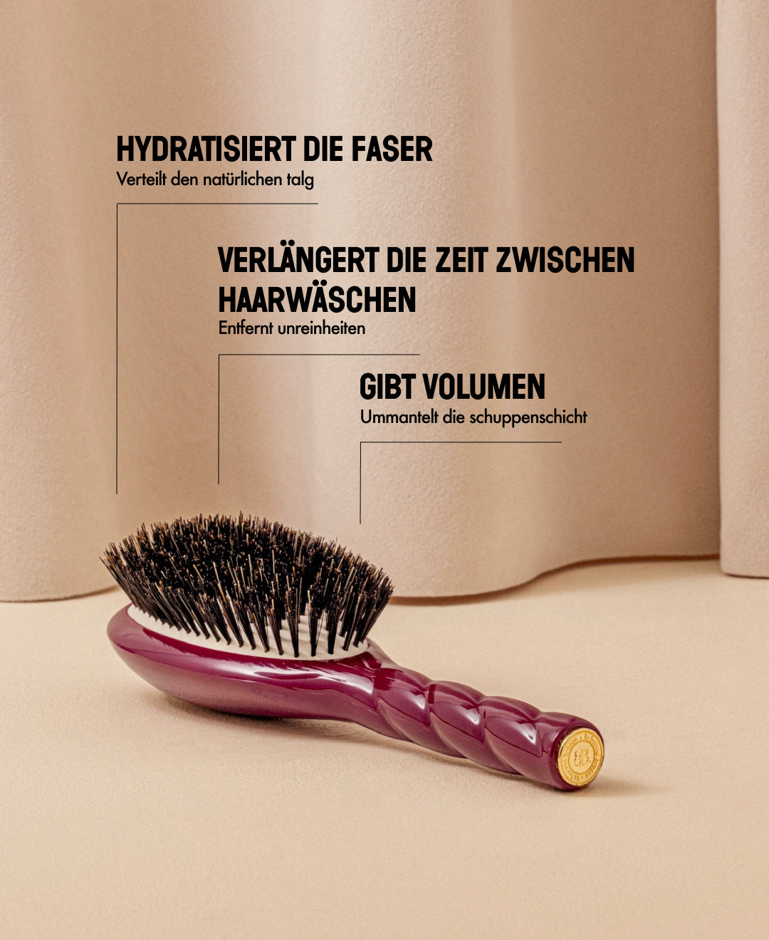 N.01 Glanz und Pflege Die Universelle Bürste Kirschrot