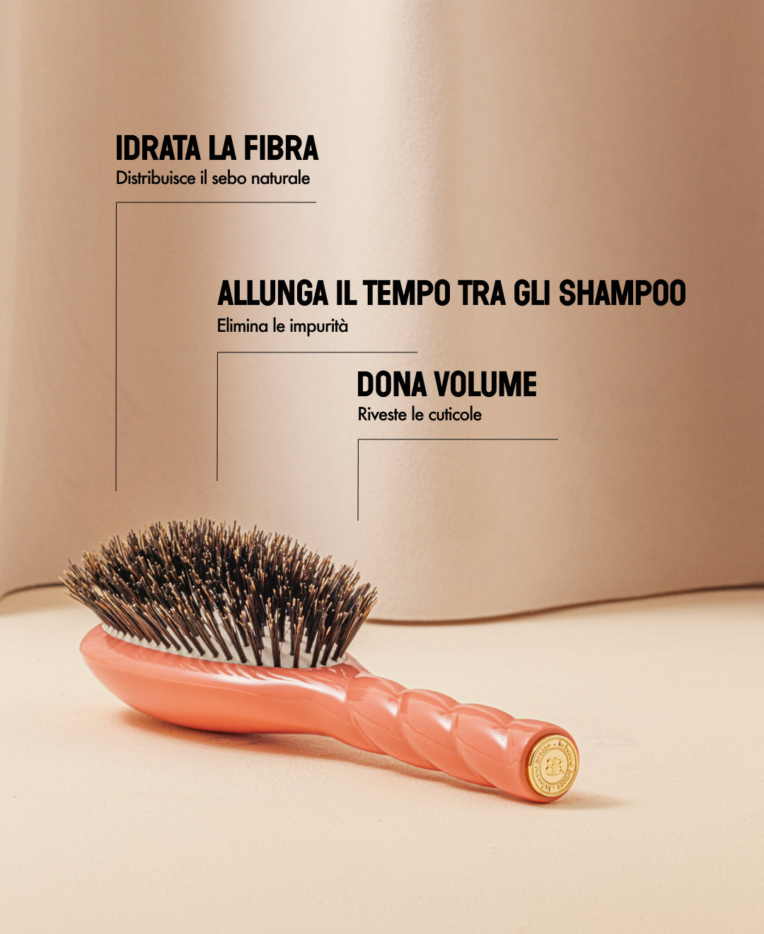 N.01 The Shine & Care HairBrush The Universal Coral