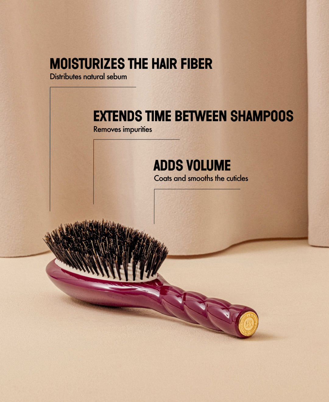 N.01 The Shine & Care HairBrush The Universal Cherry Red