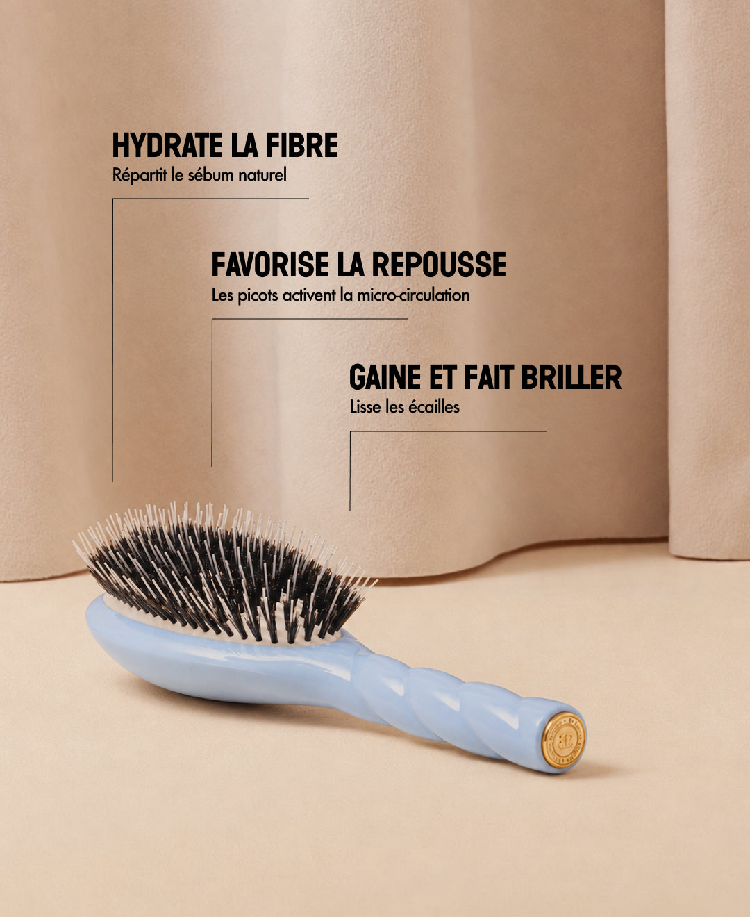 N.02 La Brosse Démêlante & Soin l'Indispensable Bleu Ciel