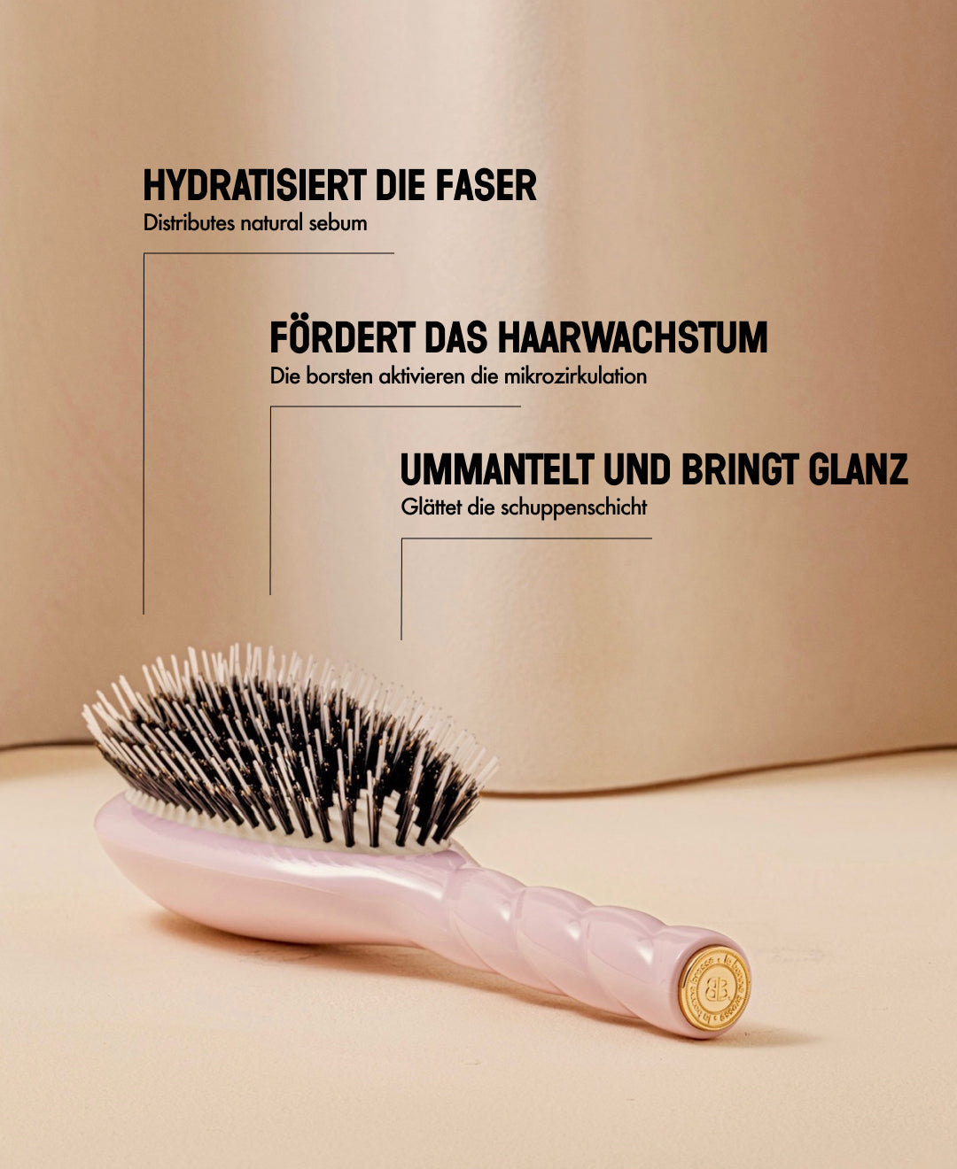 N.02 Unverzichtbare Entwirrung und Pflege Bürste Fliederrosa