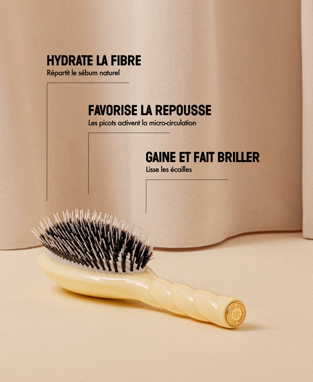 N.02 La Brosse Démêlante & Soin l'Indispensable Ivoire Cair