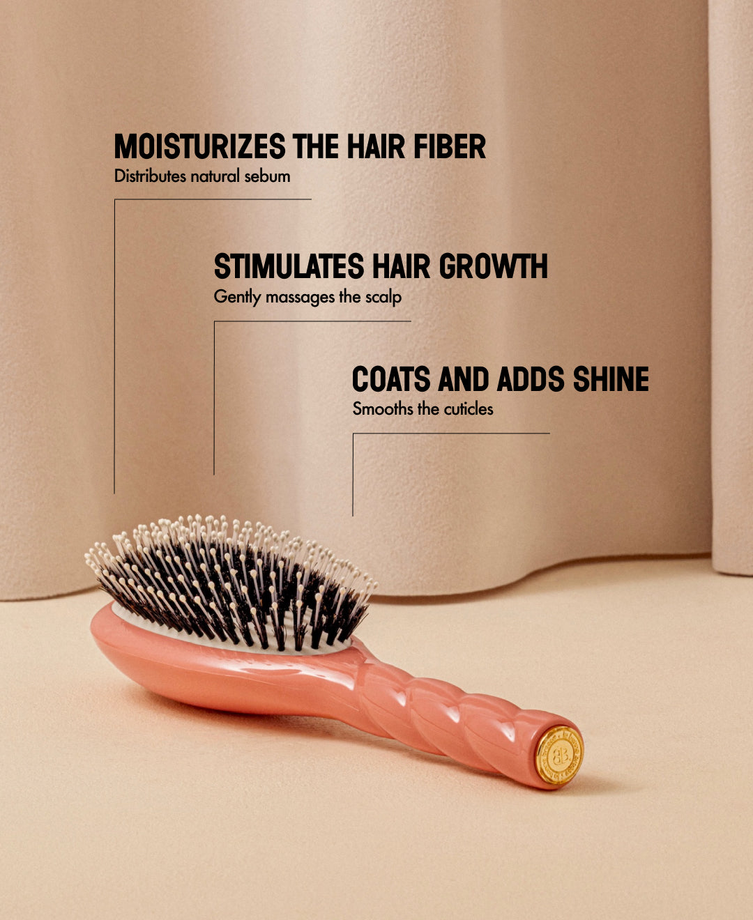 N.03 The Gentle Scalp Care HairBrush The Essential Softness Coral