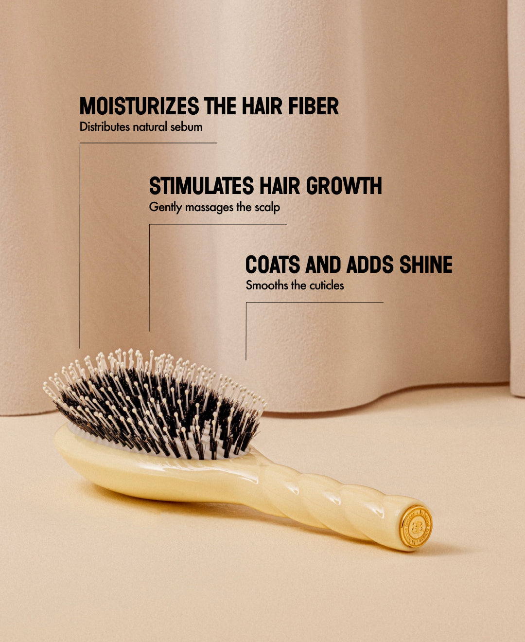 N.03 The Gentle Scalp Care HairBrush The Essential Softness Ivory Cair