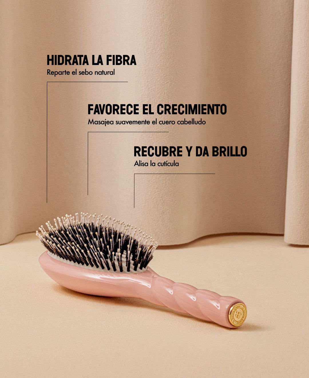 N.03 El Cepillo para Cuero Cabelludo Sensible El Indispensable Suavidad Rosa Empolvado