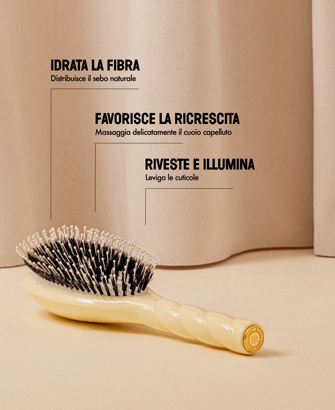 N.03 The Gentle Scalp Care HairBrush The Essential Softness Ivory Cair