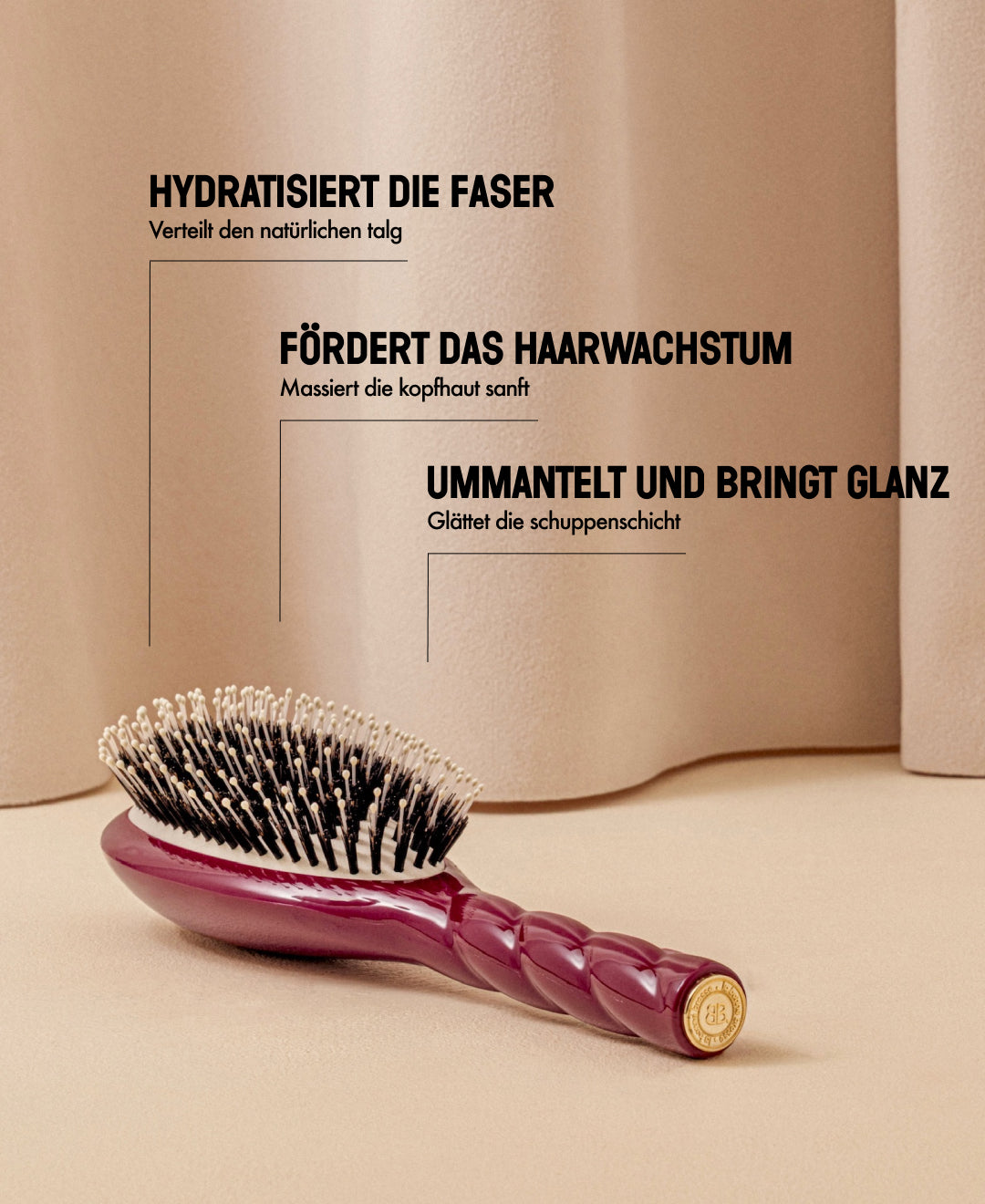N.03 Unverzichtbare Sanftheit Bürste Kirschrot
