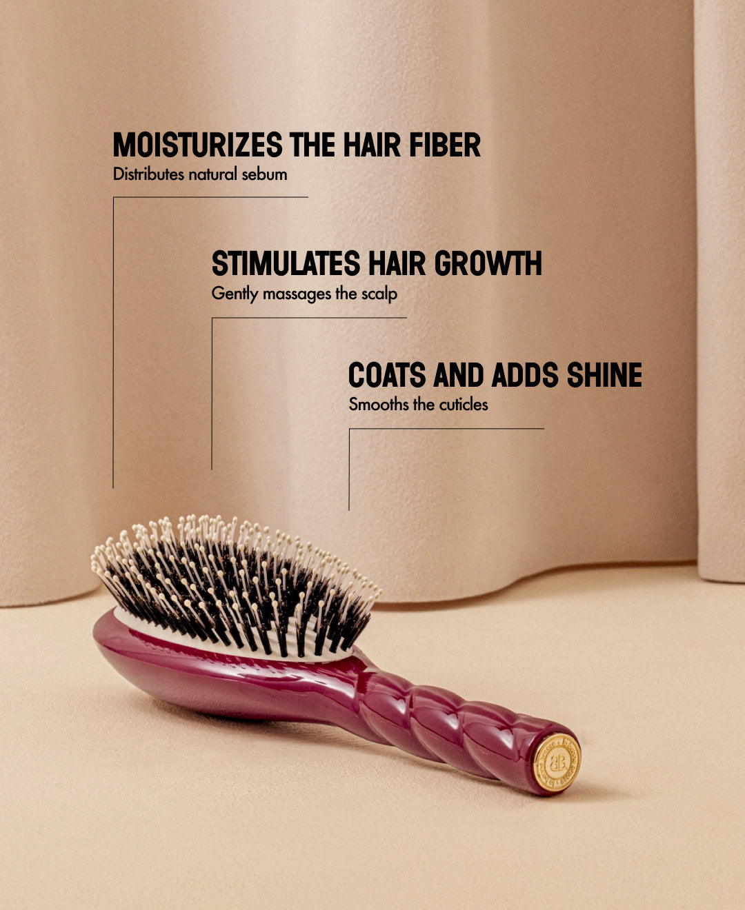 N.03 The Gentle Scalp Care HairBrush The Essential Softness Cherry Red