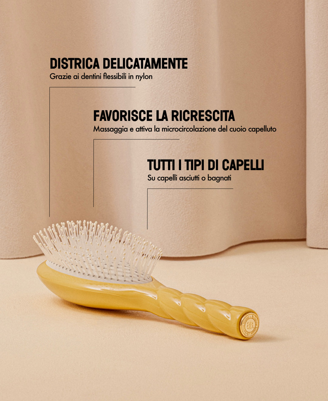 N.04 Il Miracolo Districante e Vegan Spazzola Giallo Zafferano