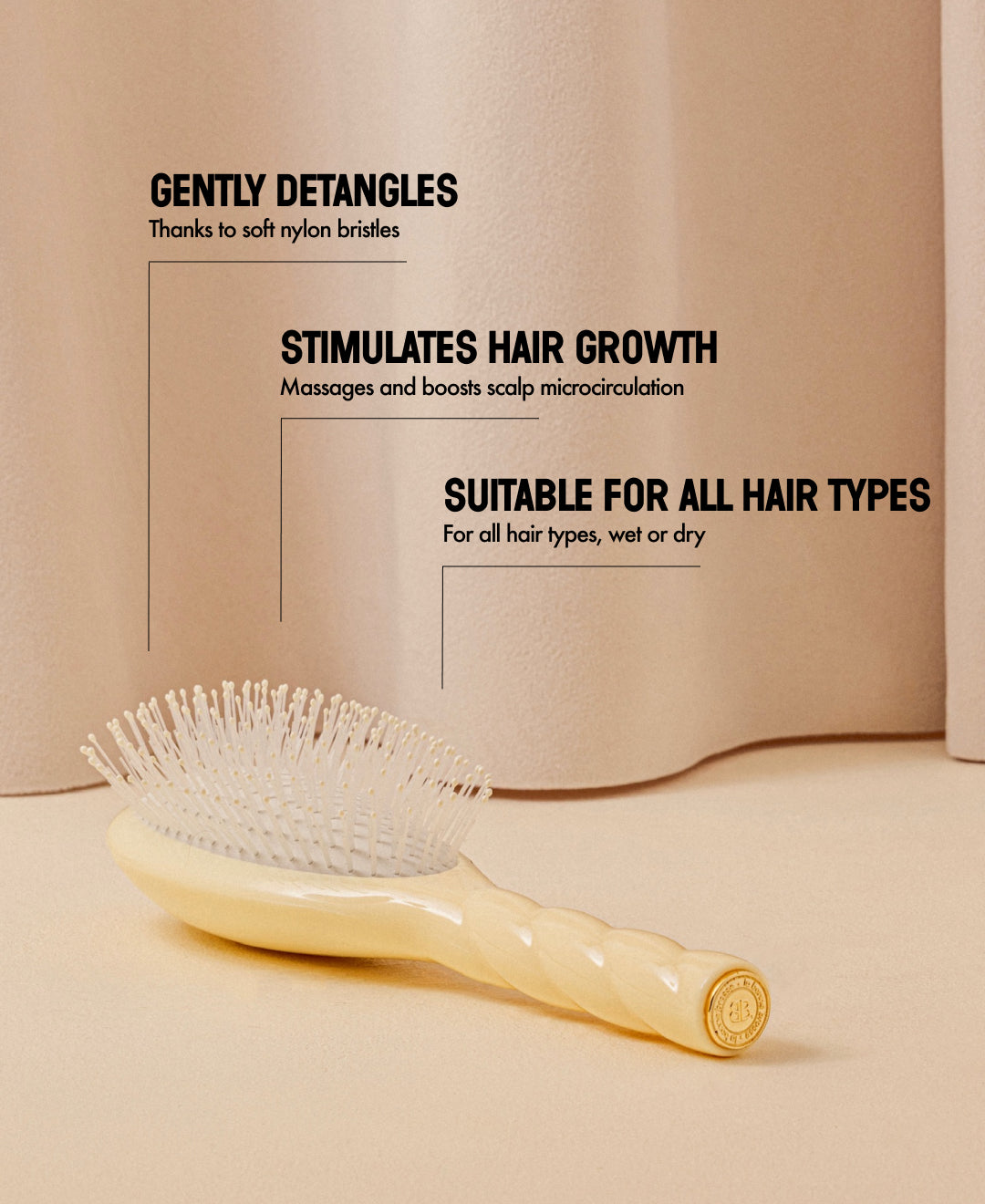 N.04 The Massaging Detangling HairBrush The Miracle Ivory Cair