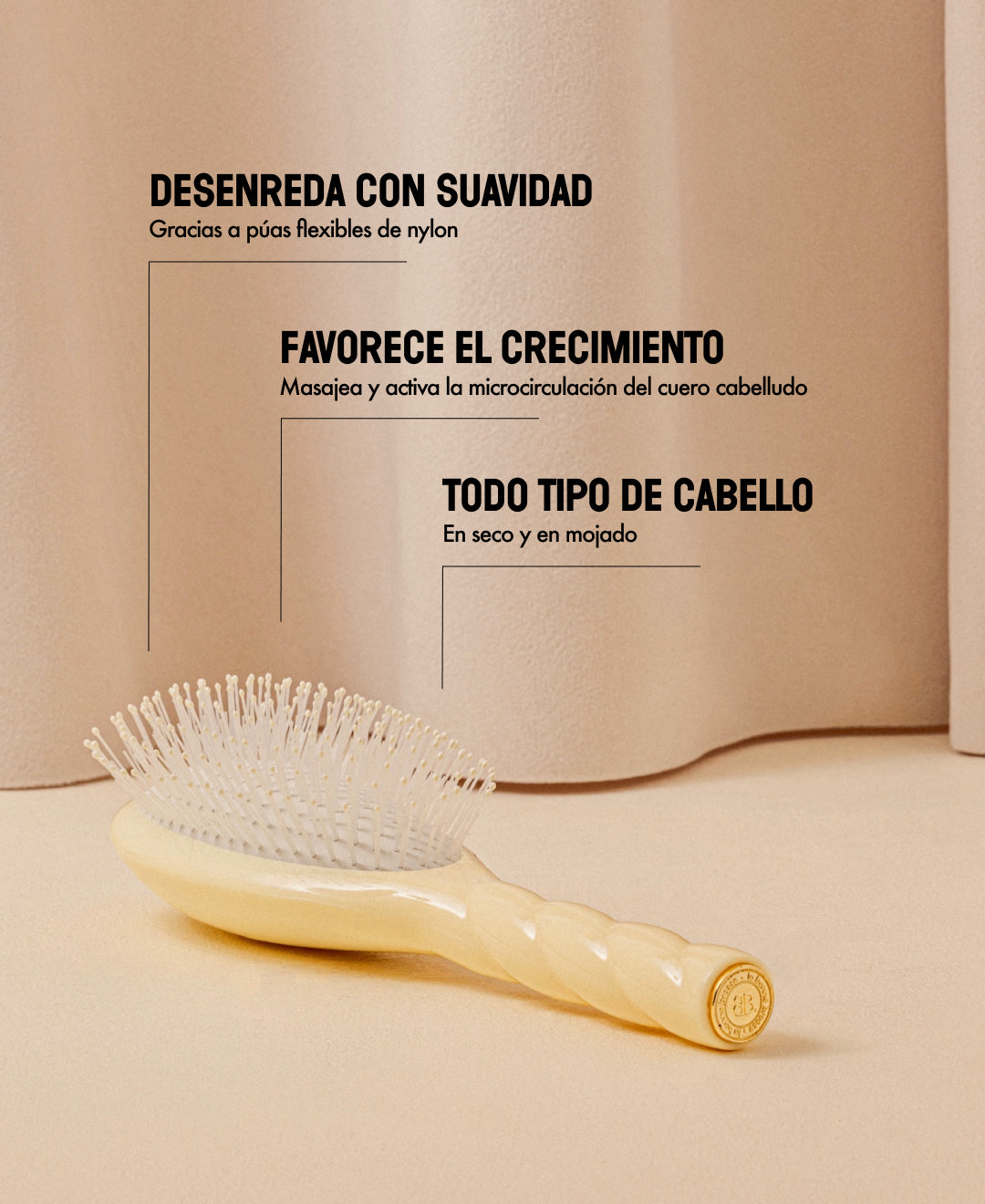 N.04 El Cepillo Desenredante y Masajeador La Miracle Marfil Claro
