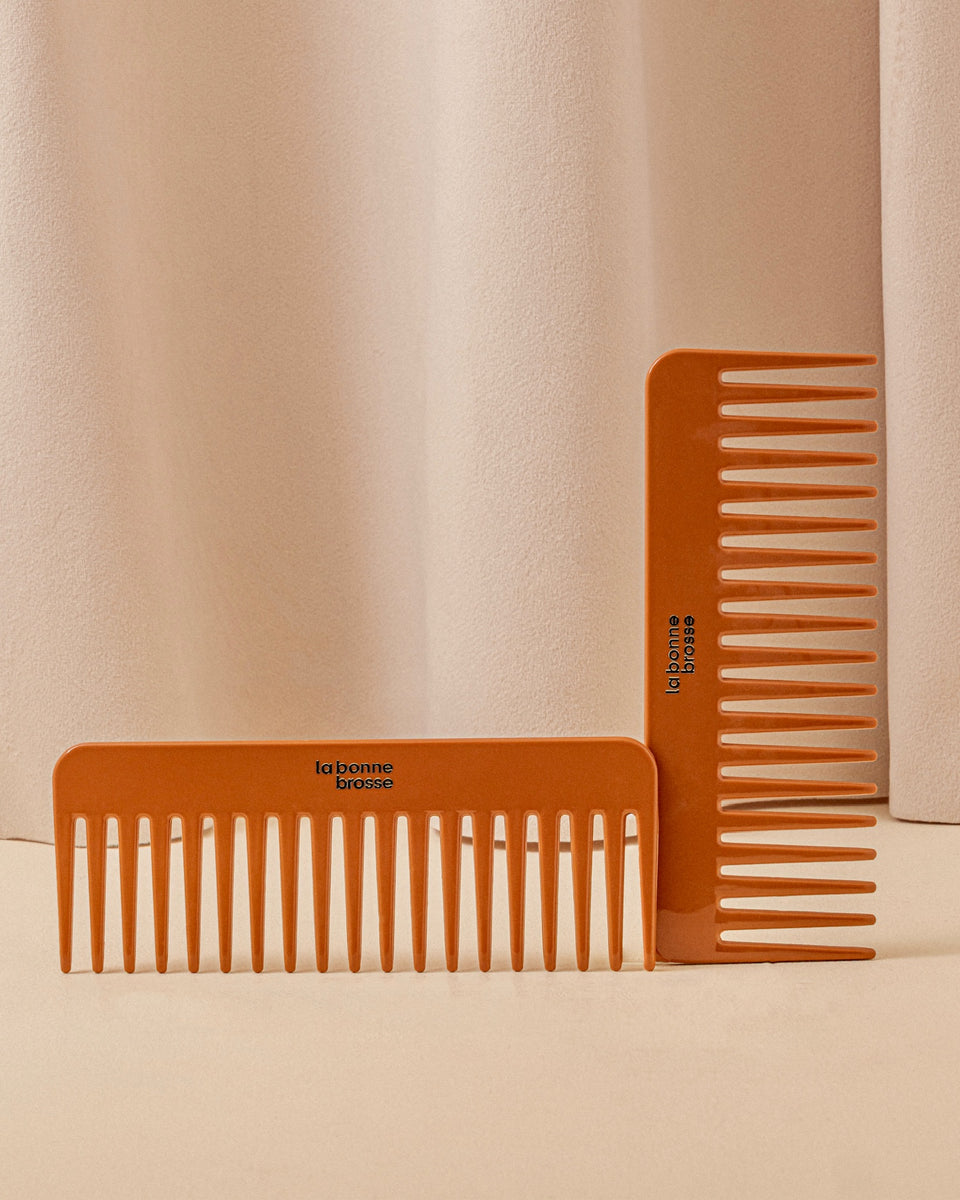Il Pettine Largo Districante in Acetato Terracotta