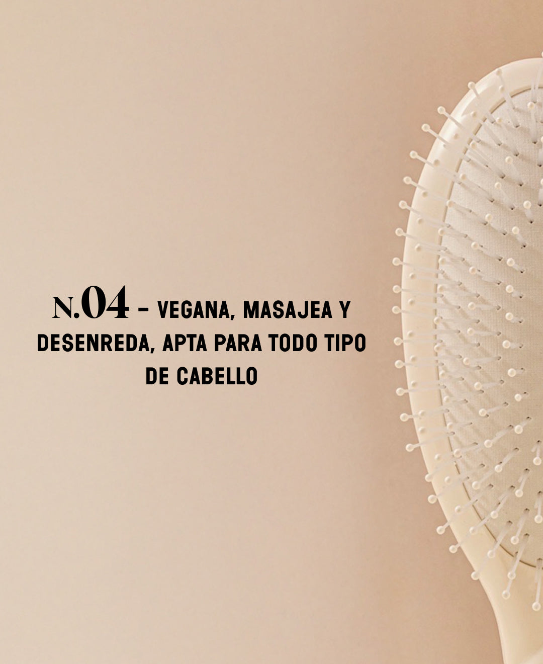 N.04 El Cepillo Desenredante y Masajeador La Miracle Blanco Crema
