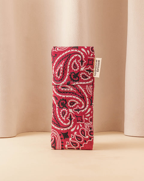 Call It By Your Name x La Bonne Brosse Burgundy Micro Brush Pouch - Image 1