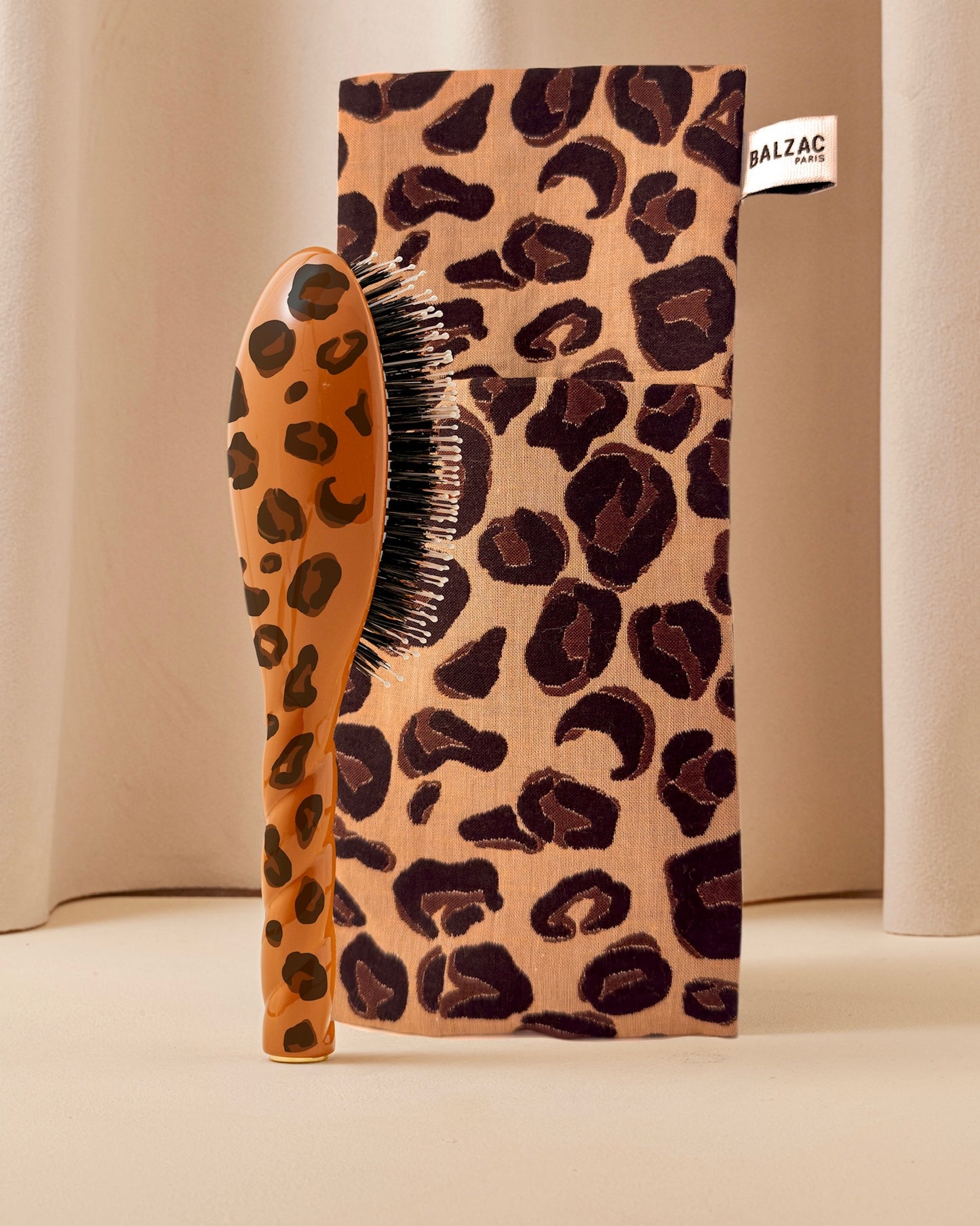 Balzac x La Bonne Brosse Large Leopard Brush Pouch