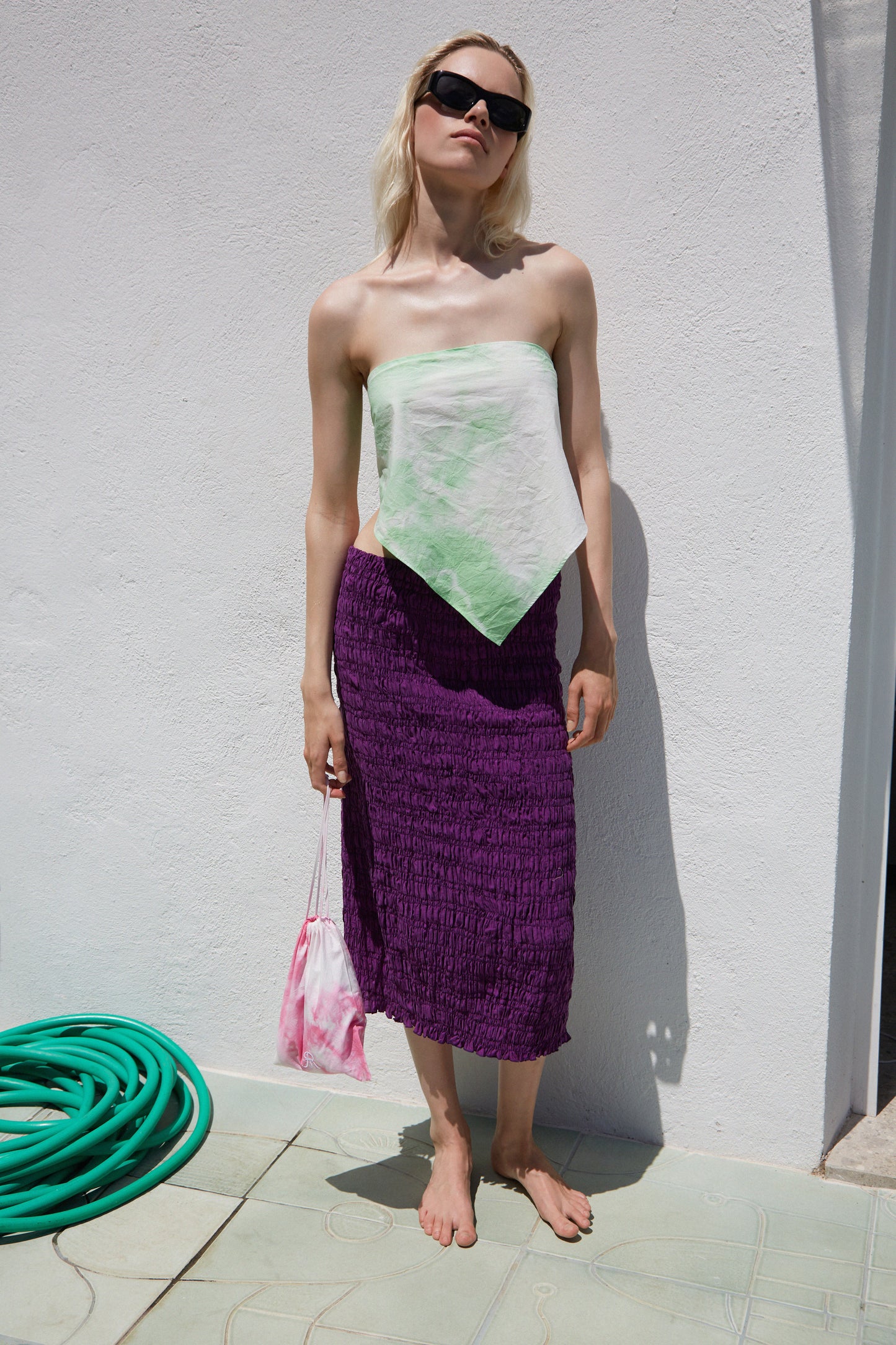 Roseanna x La Bonne Brosse the Green Tie & Dye Headscarf