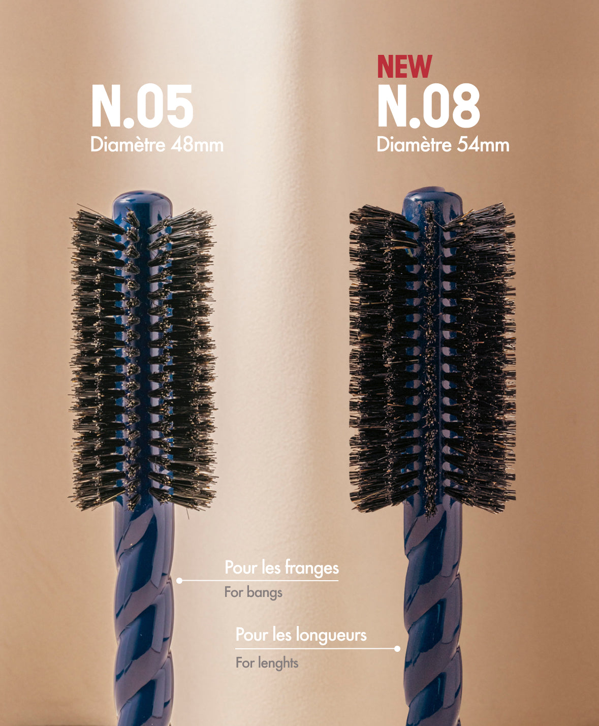 N.05 Cepillo Redondo De Volumen y Estilo Rosa Empolvado