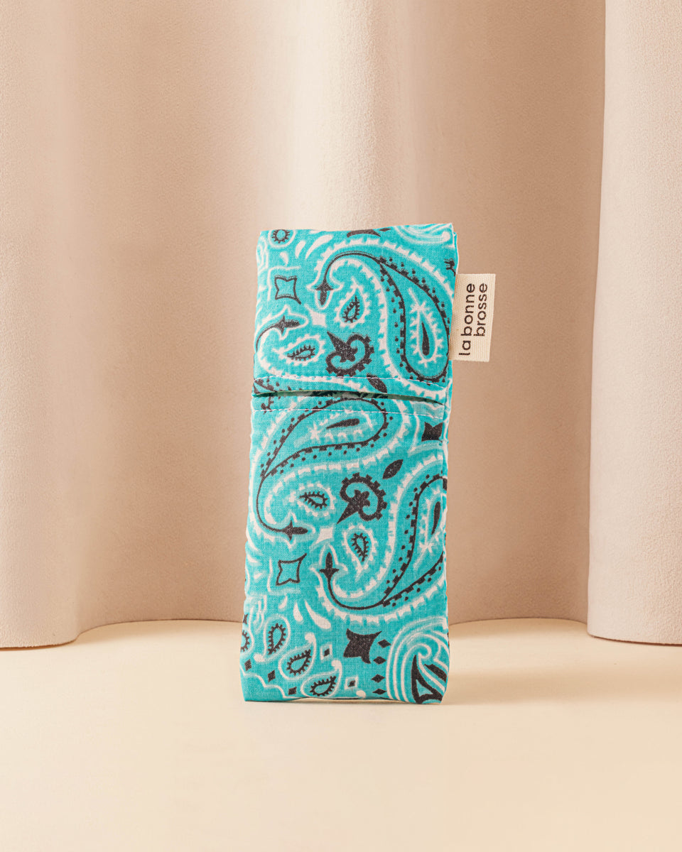 Call It By Your Name x La Bonne Brosse Turquoise Blue Micro Brush Pouch