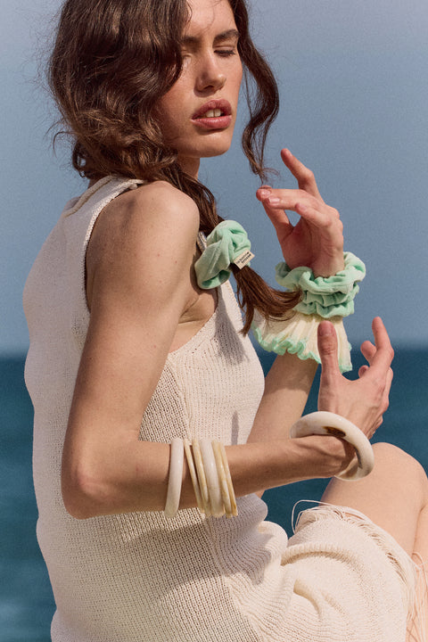 The Large Lagoon Blue Scrunchie - Image 2