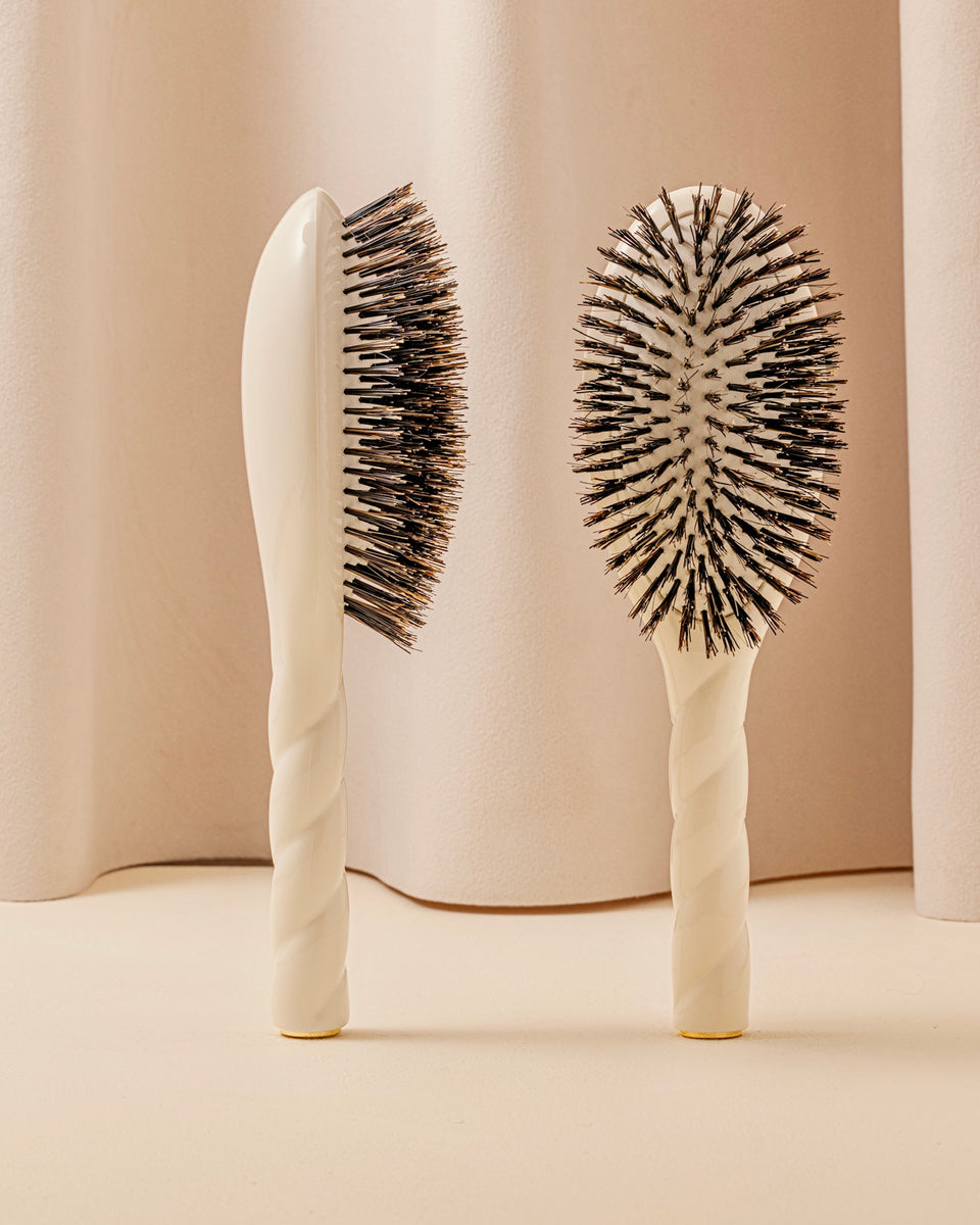 Detangling duo: La Bonne Brosse in Cream White and Cair detangling hair mist