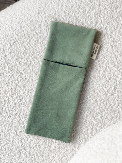 Large Hair Brush’ Pouch Almond Green - Image 3