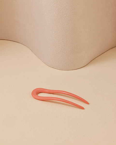 Duo : Le Petit Peigne Large et son Pic à Chignon Corail - Image 3