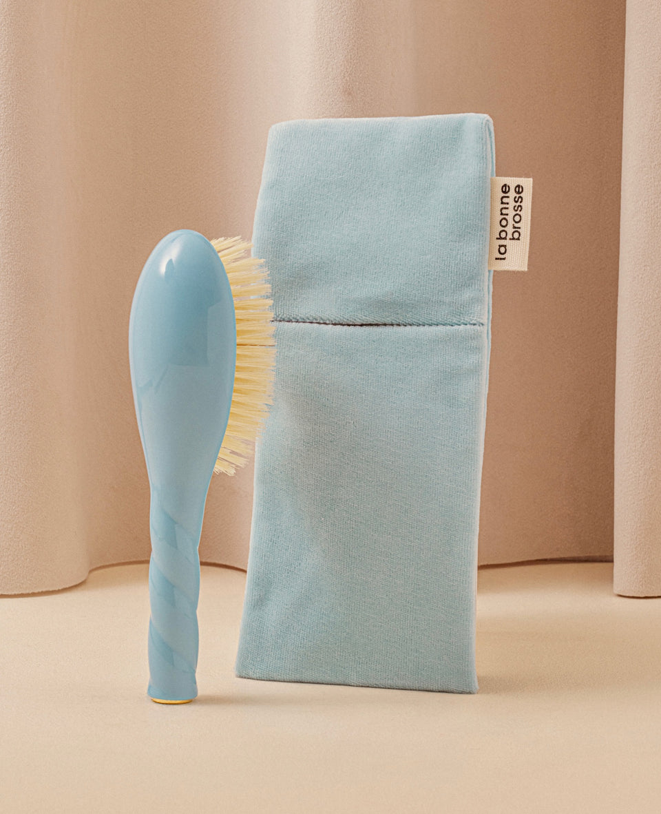 ‘Baby Hair Brush’ Pouch Light Blue