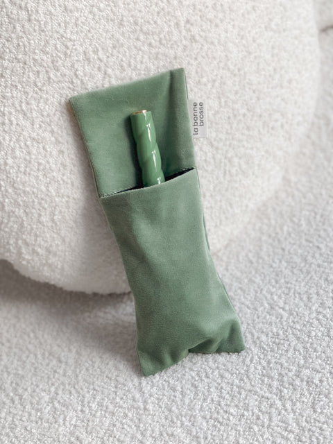 Large Hair Brush’ Pouch Almond Green - Image 1