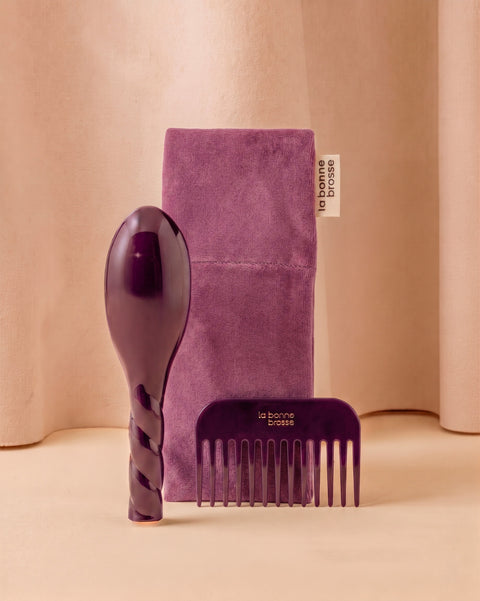 Trío: El Cepillo Pequeño, su peine y su Funda Edición Limitada Berenjena - Image 1