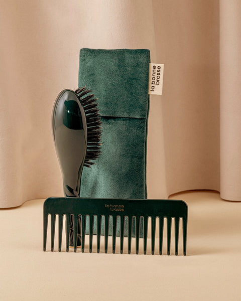 ‘Small Hair Brush’ Pouch Emerald Green  - Image 3