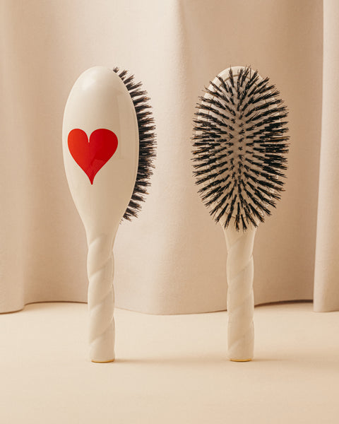 Trio: La Bonne Brosse, its Large Scrunchie, and its Limited Edition Queen of Hearts Pouch - Image 2