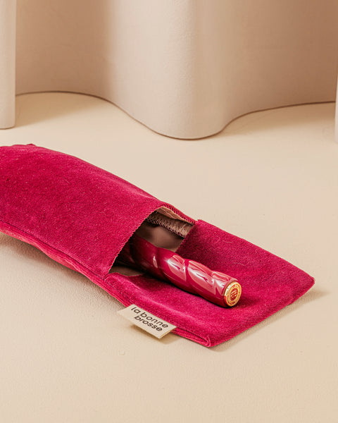 ‘Large Hair Brush’ Pouch Cherry Red - Image 3