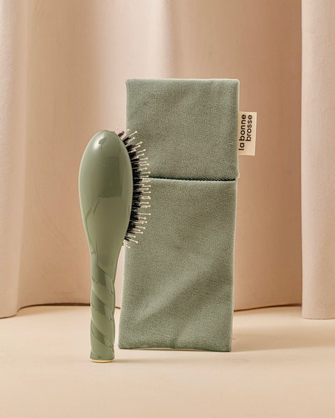 ‘Small Hair Brush’ Pouch Green  - Image 1