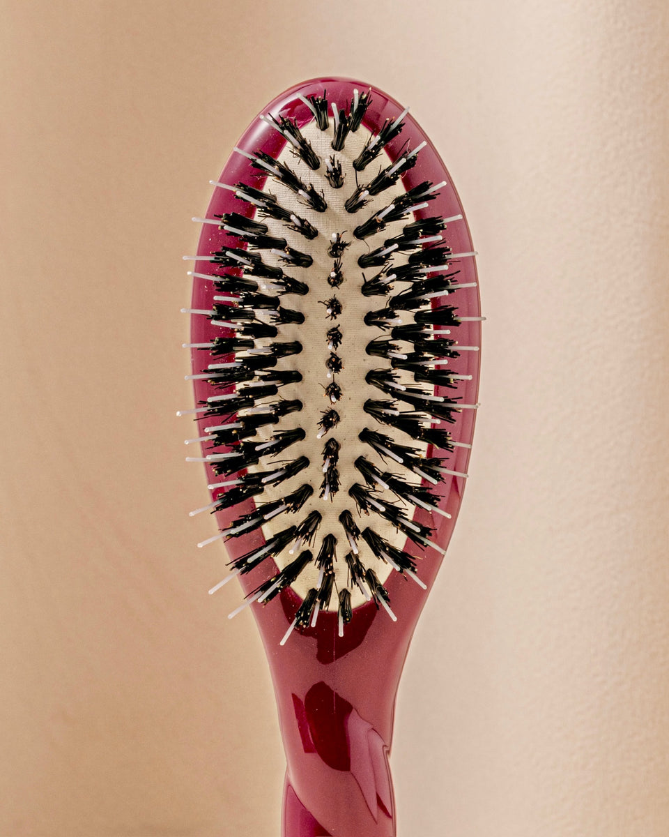 Duo: Small Brush and Cherry Red Pouch