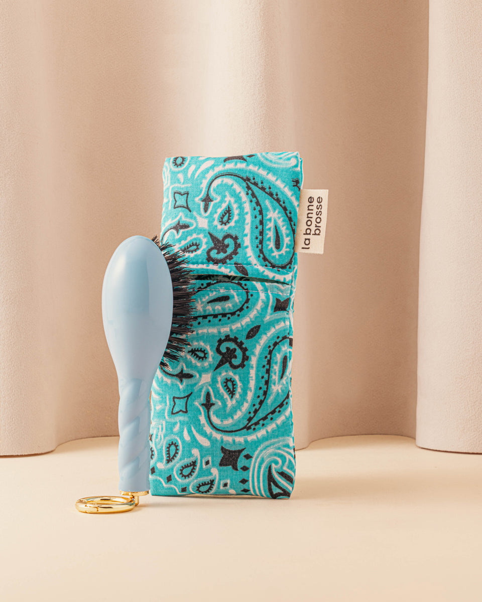 Call It By Your Name x La Bonne Brosse Turquoise Blue Micro Brush Pouch