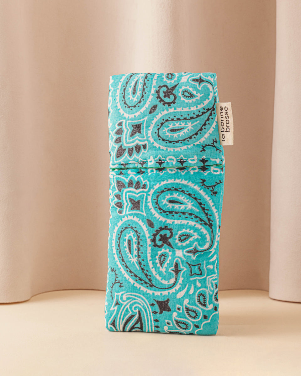 Call It By Your Name x La Bonne Brosse Turquoise Blue Small Brush Pouch