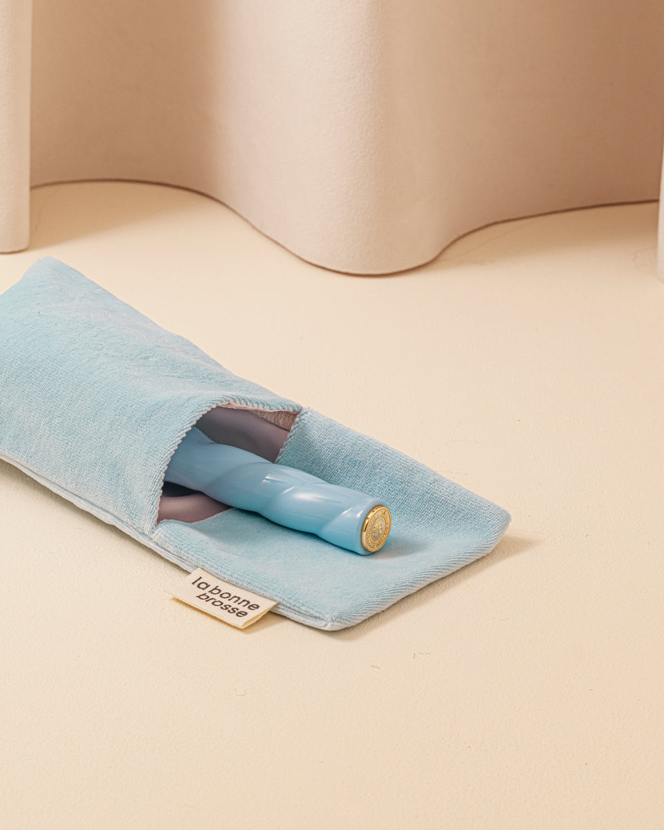 ‘Baby Hair Brush’ Pouch Light Blue