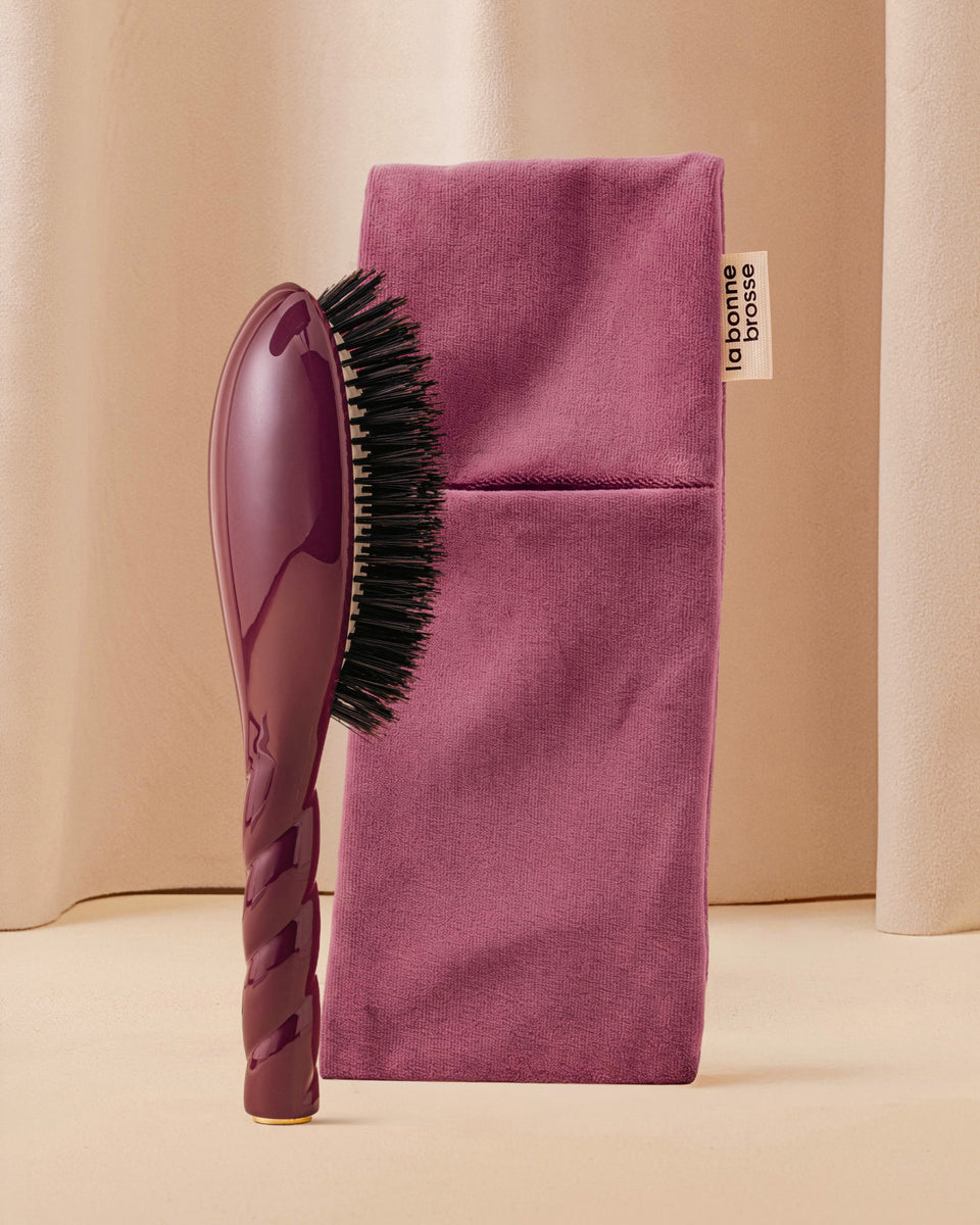 Duo: La Bonne Brosse und ihre Tasche Limitierte Edition Aubergine
