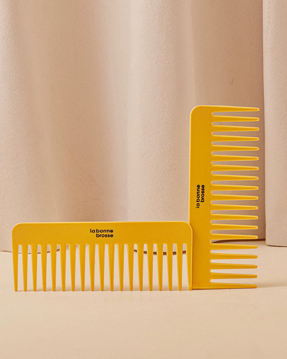 Le Peigne Large Démêlant en Acétate Jaune safran
