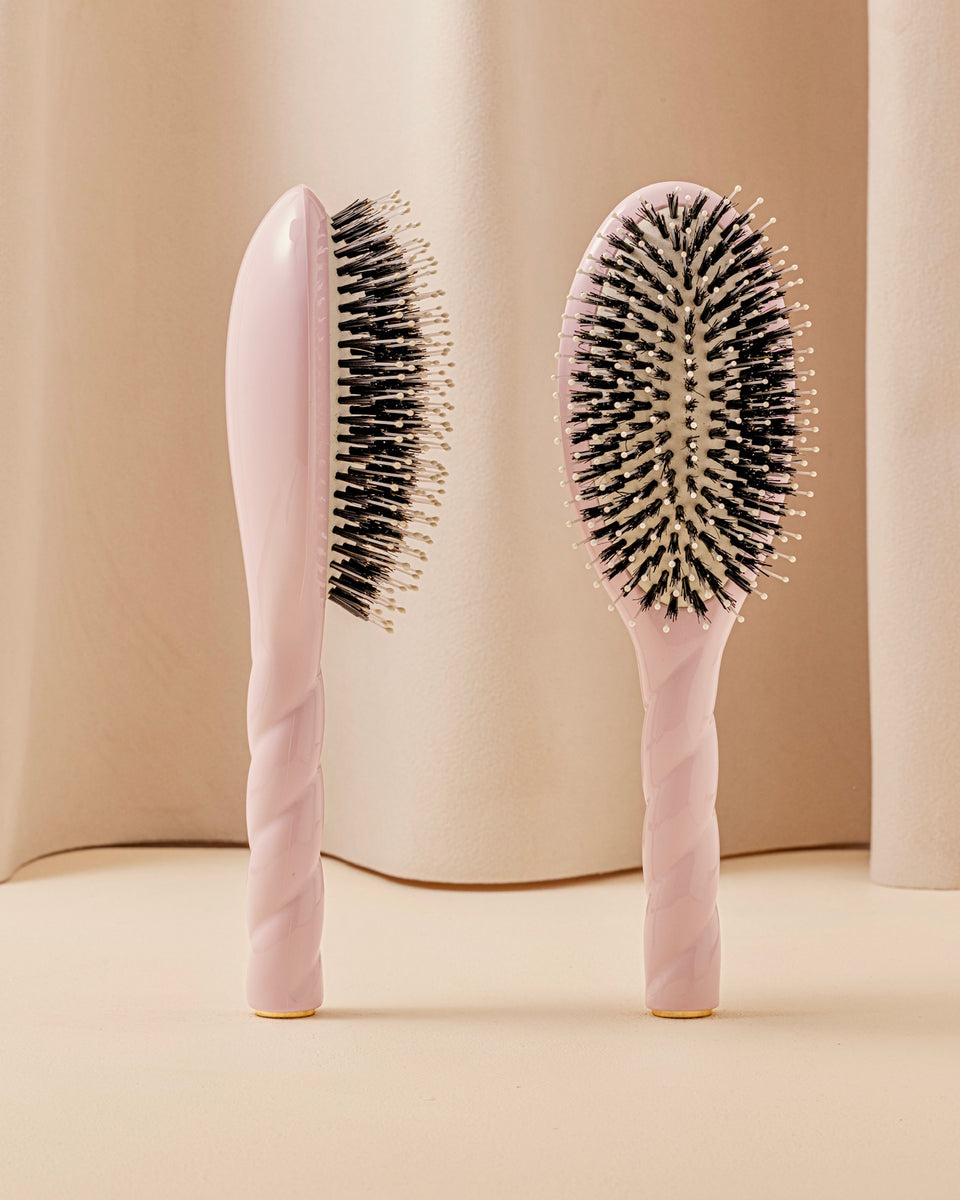 Trio : La Bonne Brosse, son Peigne et sa Pochette Rose Lilas