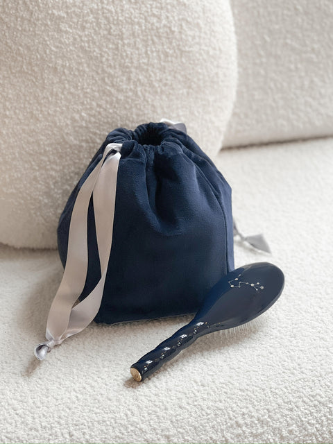 Midnight Blue Velvet Pouch - Image 3