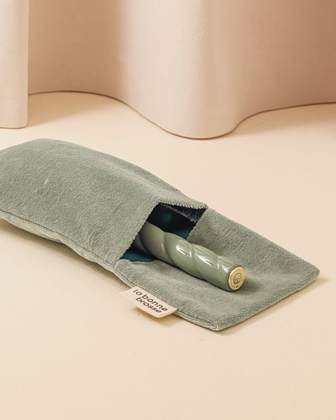 Large Hair Brush’ Pouch Almond Green - Image 2
